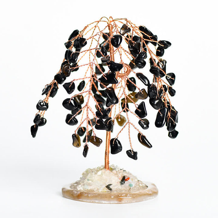 Árbol de sauce con base de cristal natural de Olivenorma para Feng Shui