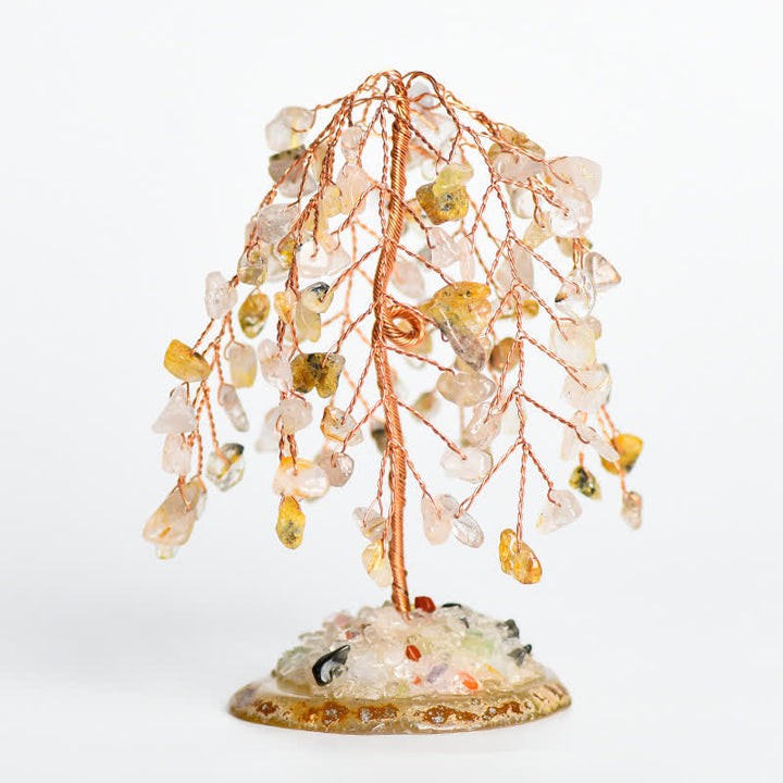 Árbol de sauce con base de cristal natural de Olivenorma para Feng Shui