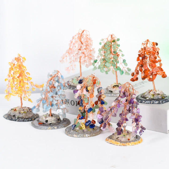 Árbol de sauce con base de cristal natural de Olivenorma para Feng Shui