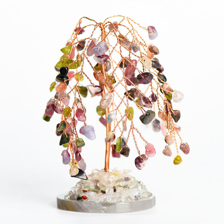 Árbol de sauce con base de cristal natural de Olivenorma para Feng Shui
