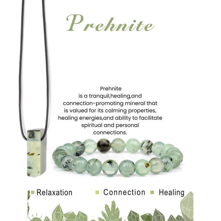 Conjunto de joyería con colgante y pulsera de cuentas de piedra natural Olivenorma