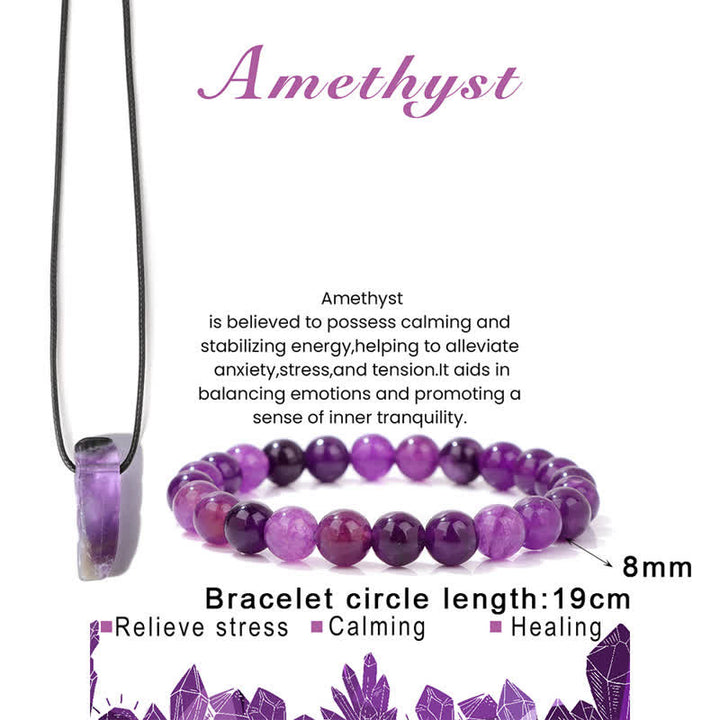 Conjunto de joyería con colgante y pulsera de cuentas de piedra natural Olivenorma