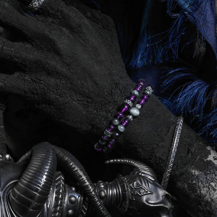 Pulsera de cuentas de amatista natural para hombre de Olivenorma 