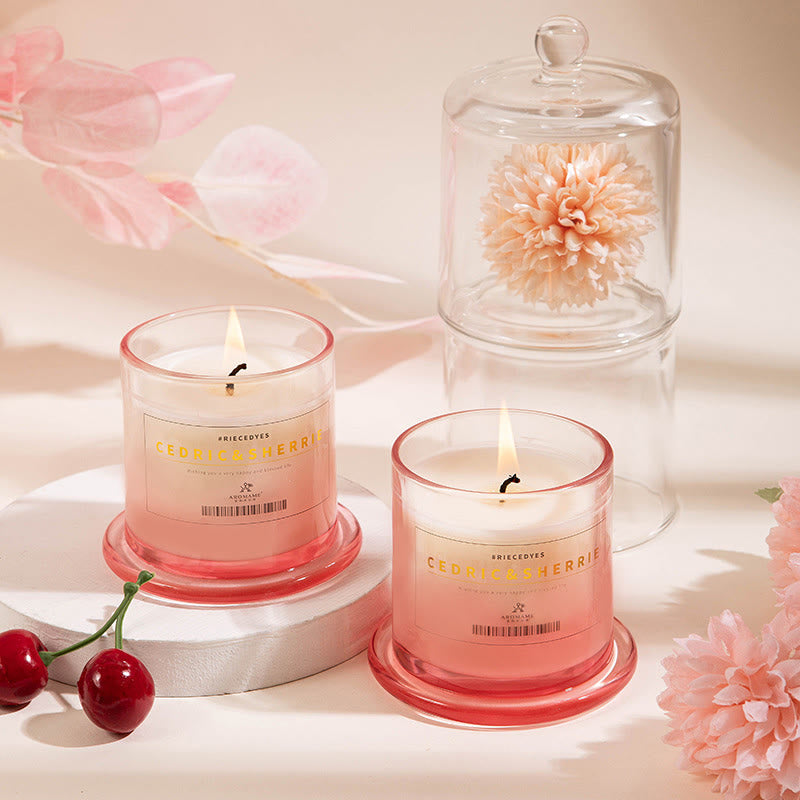 Vela perfumada para el hogar de vidrio con color degradado Olivenorma