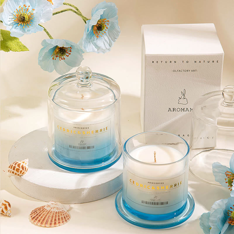 Vela perfumada para el hogar de vidrio con color degradado Olivenorma