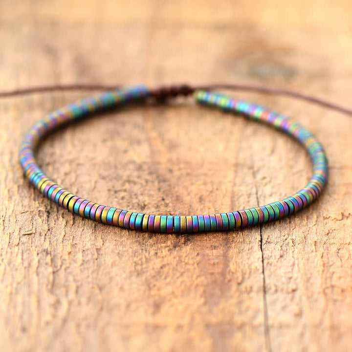 Pulsera para hombre con pequeñas cuentas de hematita galvanizada de Olivenorma