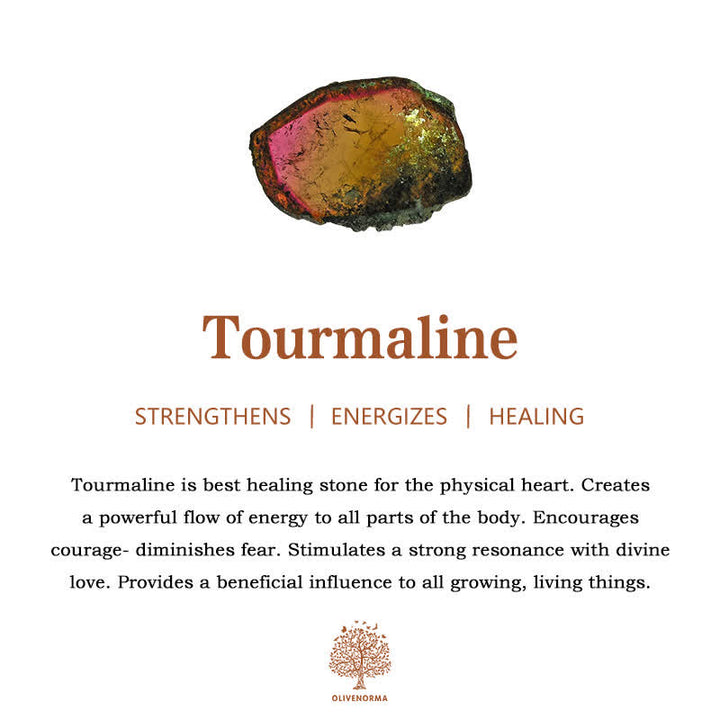 Pulsera de cuentas de turmalina y amatista natural de Olivenorma 