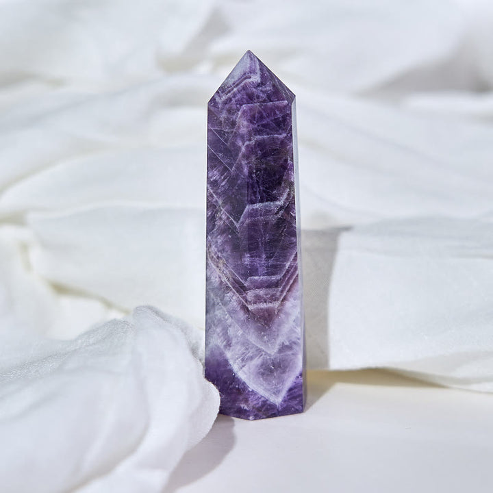 Varitas de cristal curativo con prismas de amatista facetados de 6 piezas de Olivenorma