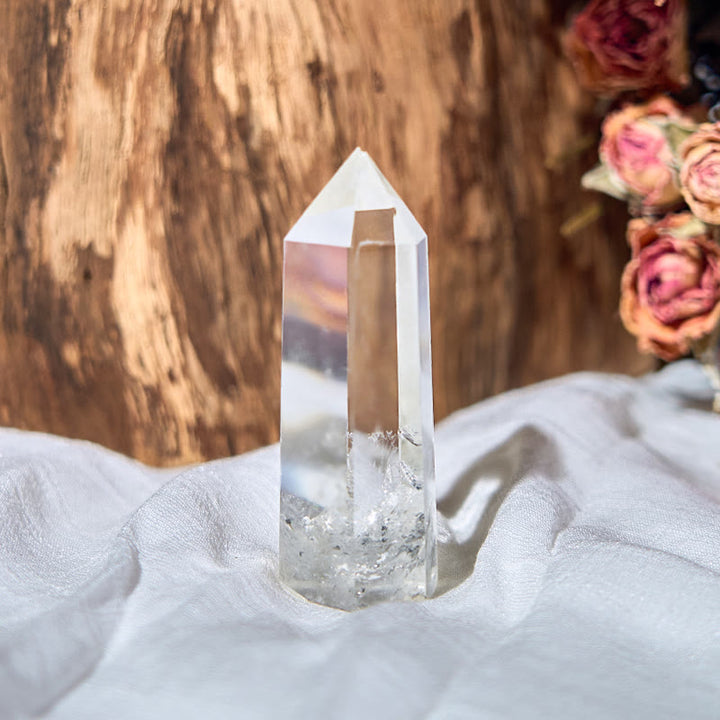 Varitas de cristal curativo de torre de cristal transparente facetado de 6 piezas de Olivenorma Gem