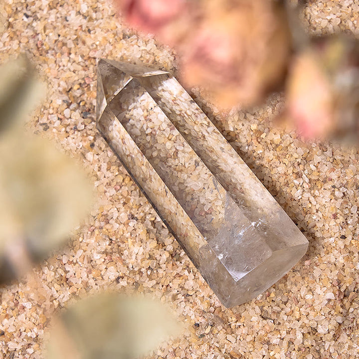 Varitas de cristal curativo de torre de cristal transparente facetado de 6 piezas de Olivenorma Gem