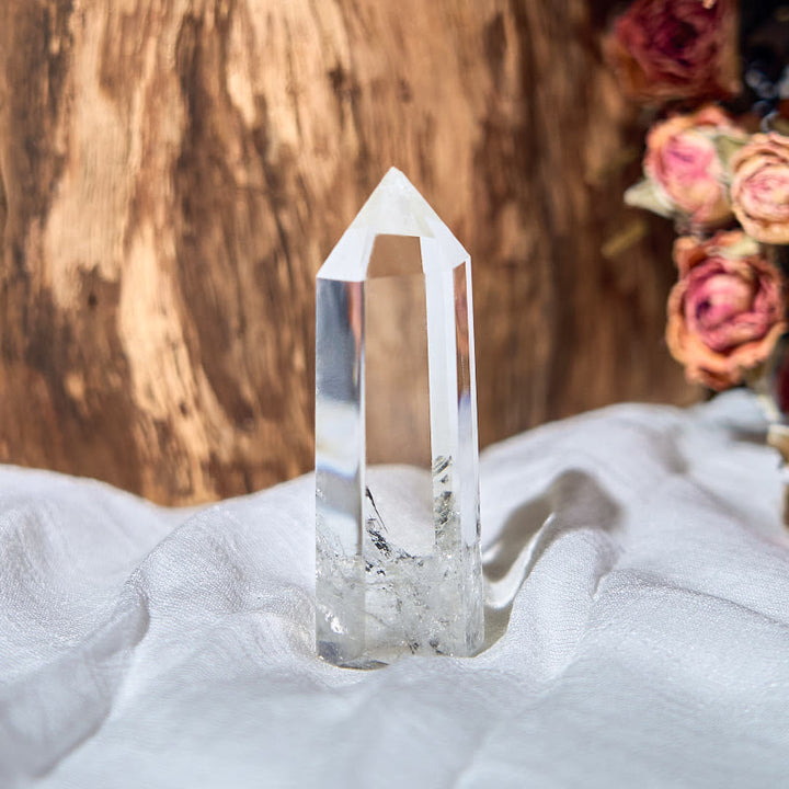 Varitas de cristal curativo de torre de cristal transparente facetado de 6 piezas de Olivenorma Gem
