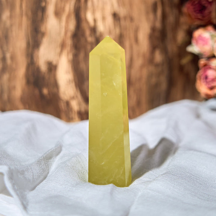 Varitas de cristal curativo con torre de obelisco de citrino natural de Olivenorma