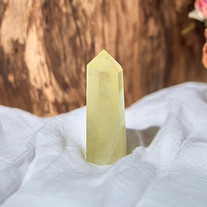 Varitas de cristal curativo con torre de obelisco de citrino natural de Olivenorma