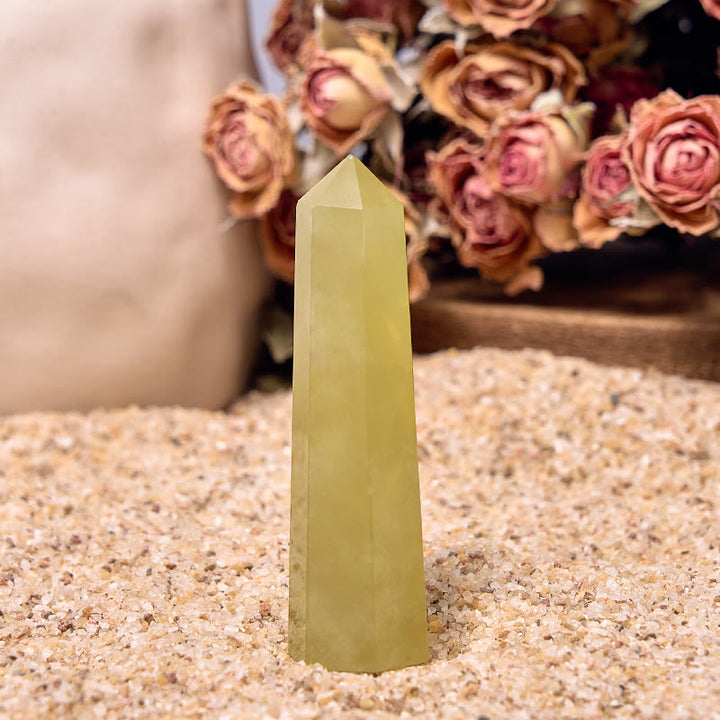 Varitas de cristal curativo con torre de obelisco de citrino natural de Olivenorma