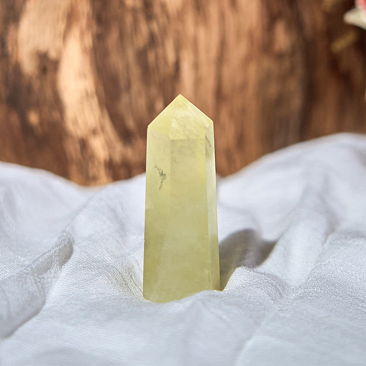 Varitas de cristal curativo con torre de obelisco de citrino natural de Olivenorma