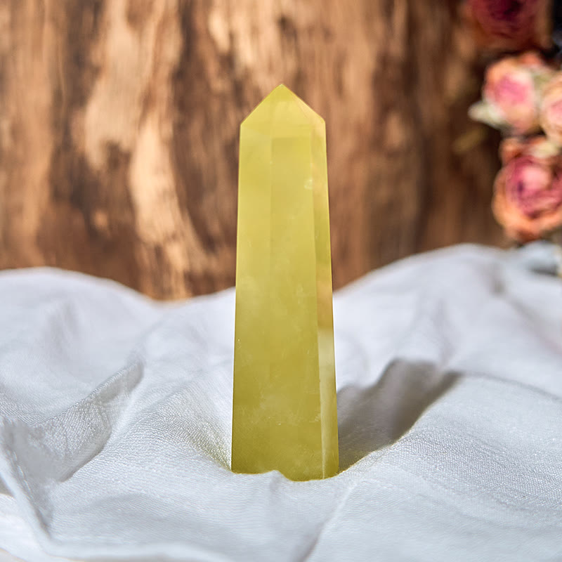 Varitas de cristal curativo con torre de obelisco de citrino natural de Olivenorma