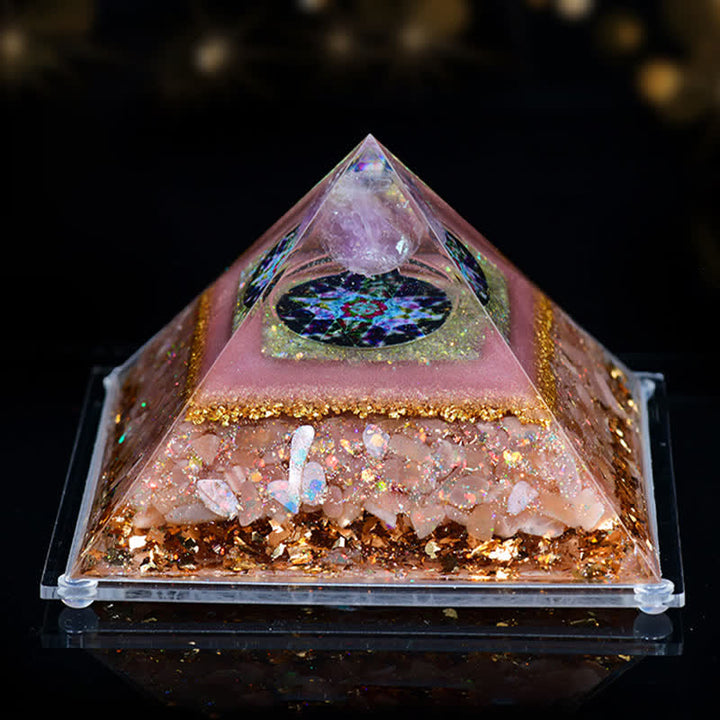 Pirámide de orgón de piedra natural de 8 x 12 cm de Olivenorma