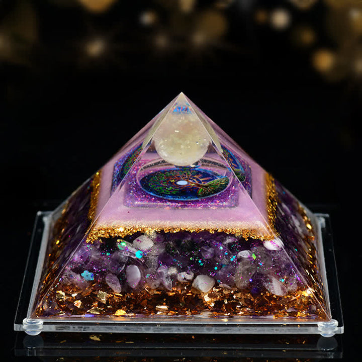 Pirámide de orgón de piedra natural de 8 x 12 cm de Olivenorma