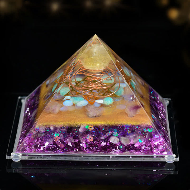 Pirámide de orgón de piedra natural de 8 x 12 cm de Olivenorma
