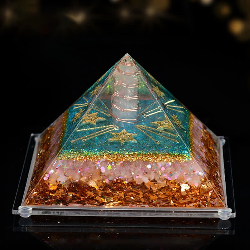 Pirámide de orgón de piedra natural de 8 x 12 cm de Olivenorma