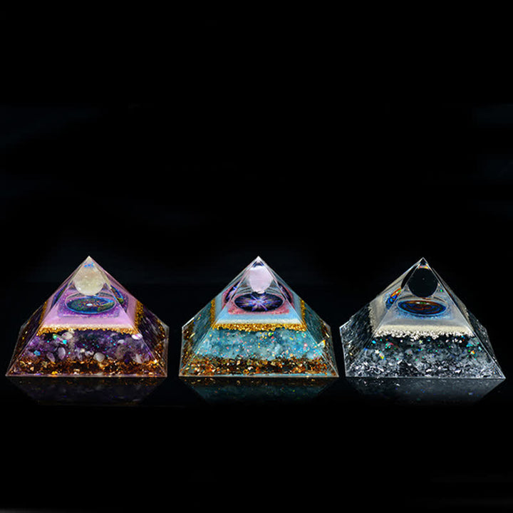 Pirámide de orgón de piedra natural de 8 x 12 cm de Olivenorma