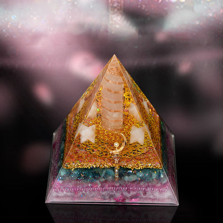 Pirámide de orgón de curación energética de piedra natural de 12 cm de Olivenorma