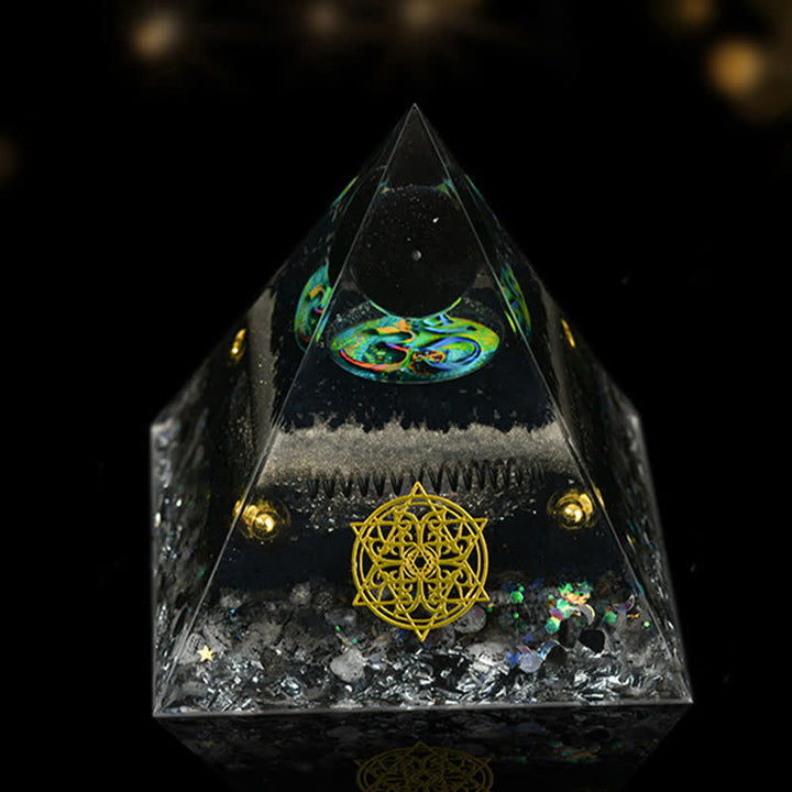 Pirámide de orgón de curación energética de piedra natural de 12 cm de Olivenorma