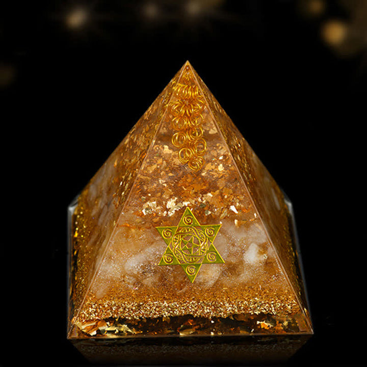 Pirámide de orgón de curación energética de piedra natural de 12 cm de Olivenorma