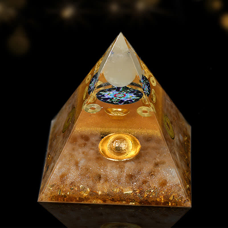 Pirámide de orgón de curación energética de piedra natural de 12 cm de Olivenorma