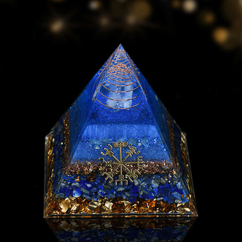 Pirámide de orgón de curación energética de piedra natural de 12 cm de Olivenorma