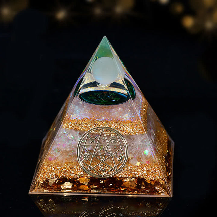 Pirámide orgónica de cinco elementos de piedra natural Olivenorma