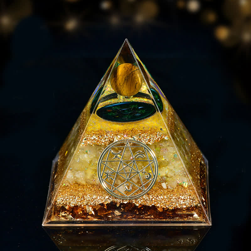 Pirámide orgónica de cinco elementos de piedra natural Olivenorma