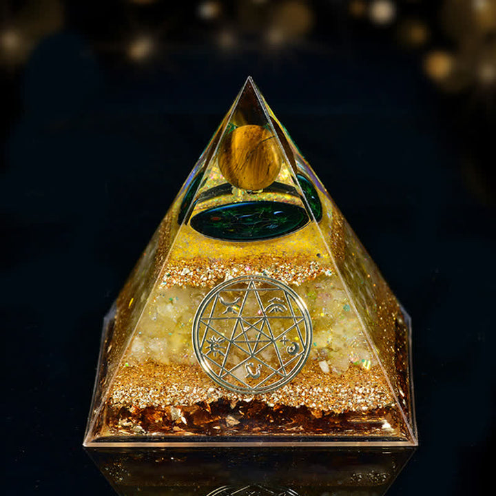 Pirámide orgónica de cinco elementos de piedra natural Olivenorma