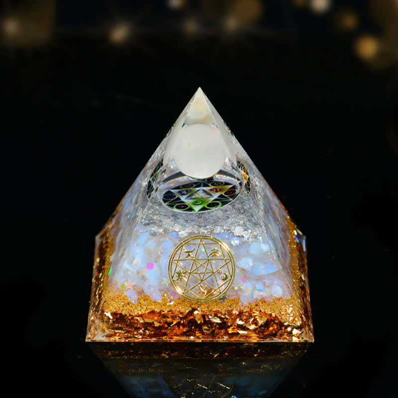 Pirámide orgónica de cinco elementos de piedra natural Olivenorma