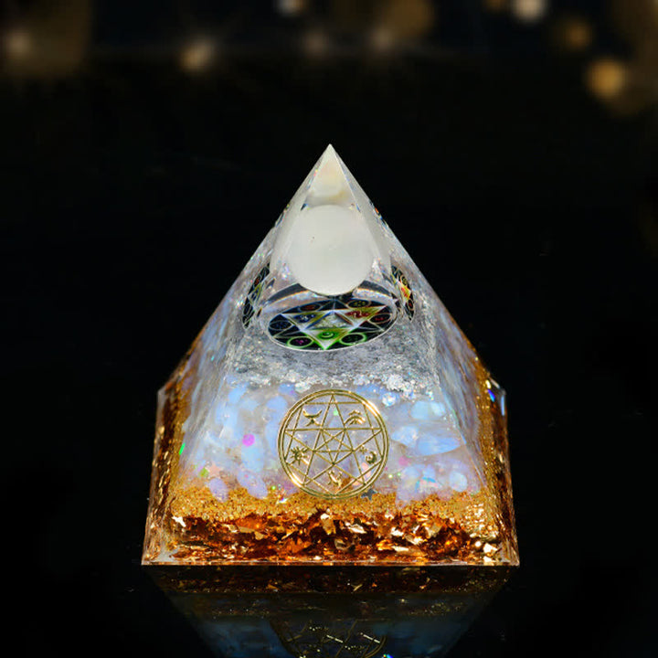 Pirámide orgónica de cinco elementos de piedra natural Olivenorma