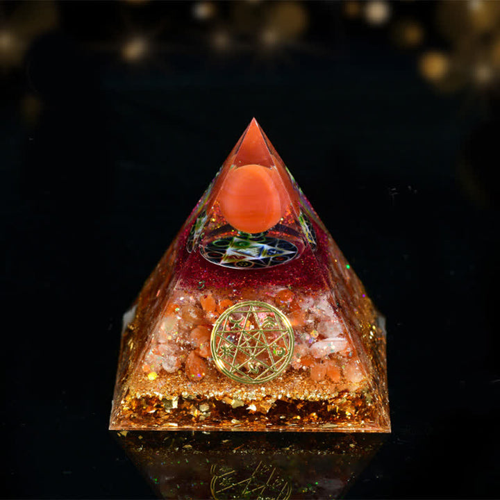 Pirámide orgónica de cinco elementos de piedra natural Olivenorma