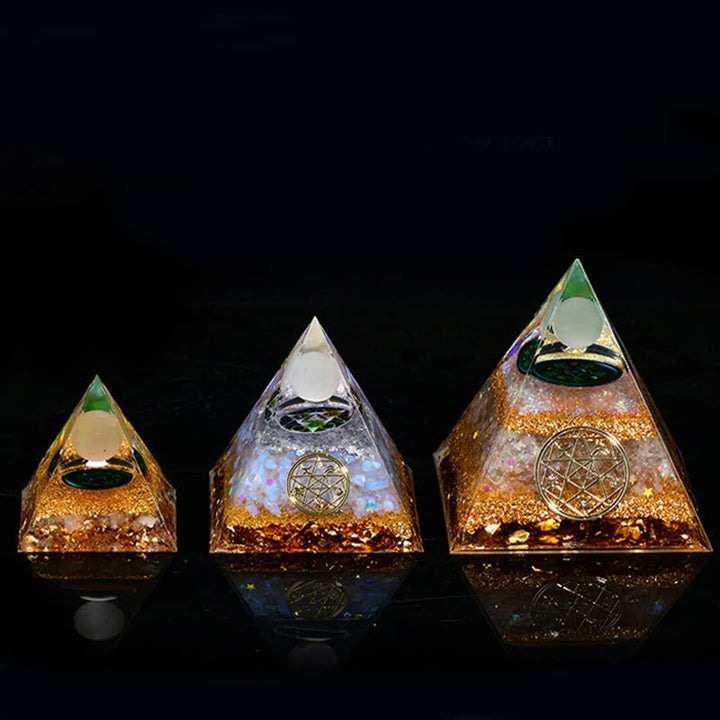 Pirámide orgónica de cinco elementos de piedra natural Olivenorma