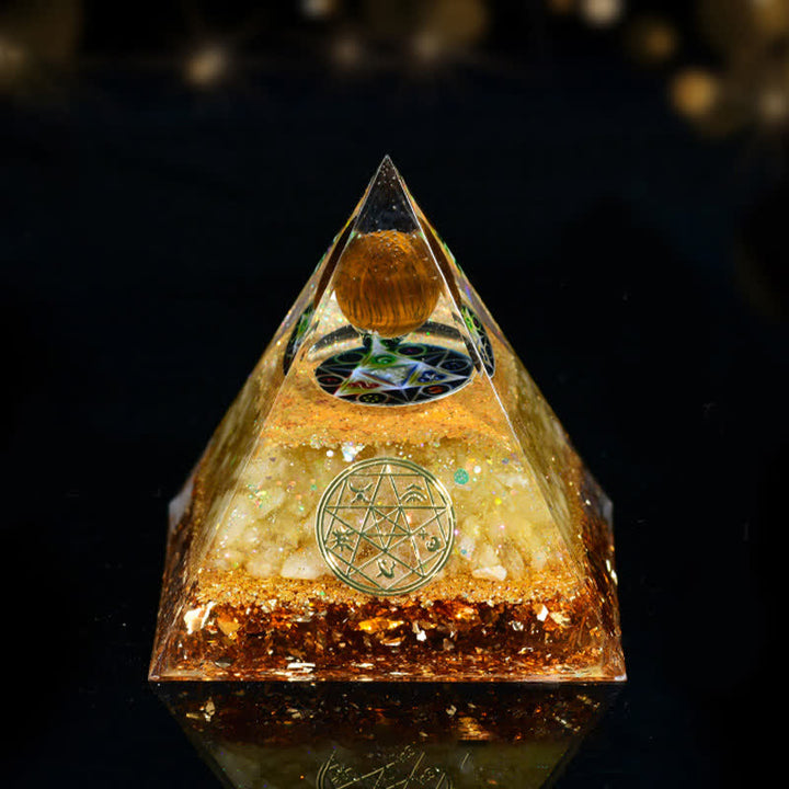 Pirámide orgónica de cinco elementos de piedra natural Olivenorma