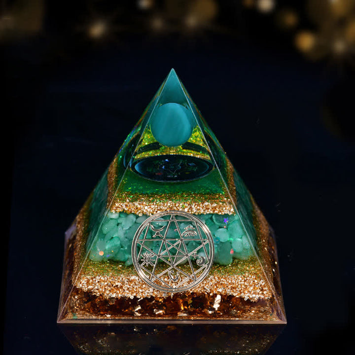 Pirámide orgónica de cinco elementos de piedra natural Olivenorma