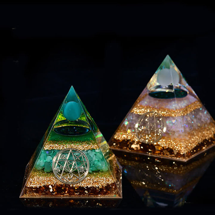 Pirámide orgónica de cinco elementos de piedra natural Olivenorma