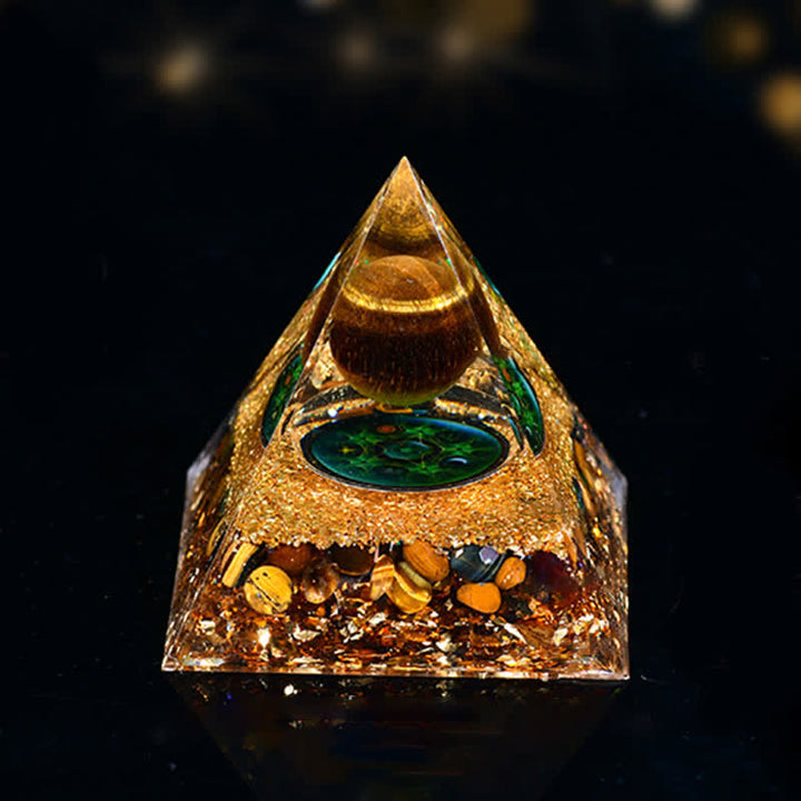 Pirámide orgónica de cinco elementos de piedra natural Olivenorma