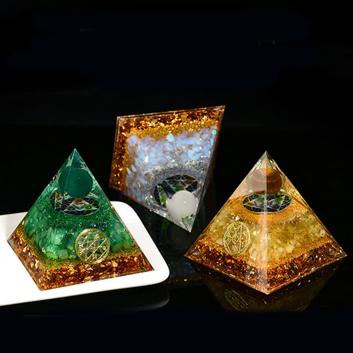 Pirámide orgónica de cinco elementos de piedra natural Olivenorma