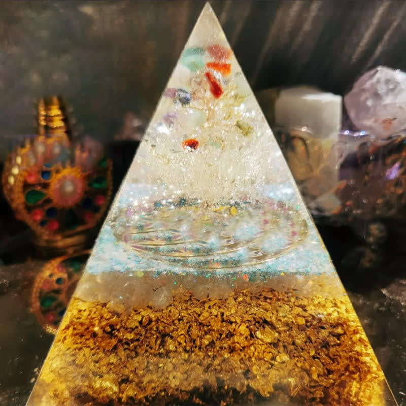 Pirámide de cristal transparente de 15 cm de Olivenorma para la salud