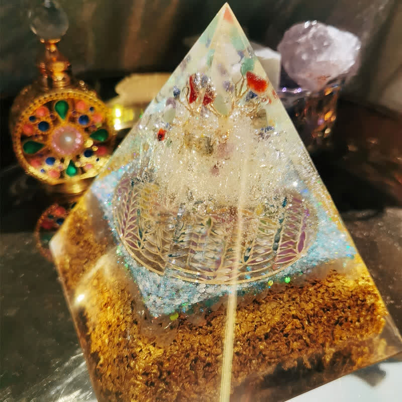 Pirámide de cristal transparente de 15 cm de Olivenorma para la salud
