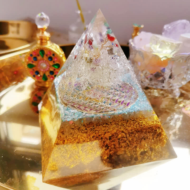 Pirámide de cristal transparente de 15 cm de Olivenorma para la salud
