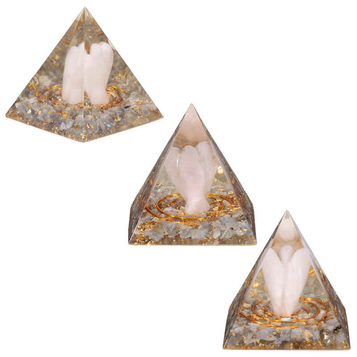 Pirámide de orgón tallada en cristal natural de 5 cm de Olivenorma