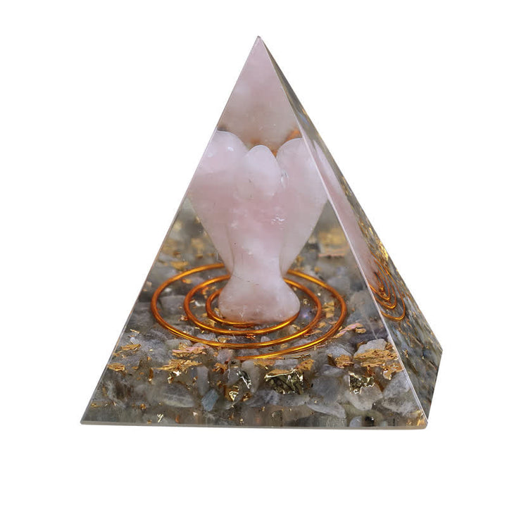Pirámide de orgón tallada en cristal natural de 5 cm de Olivenorma