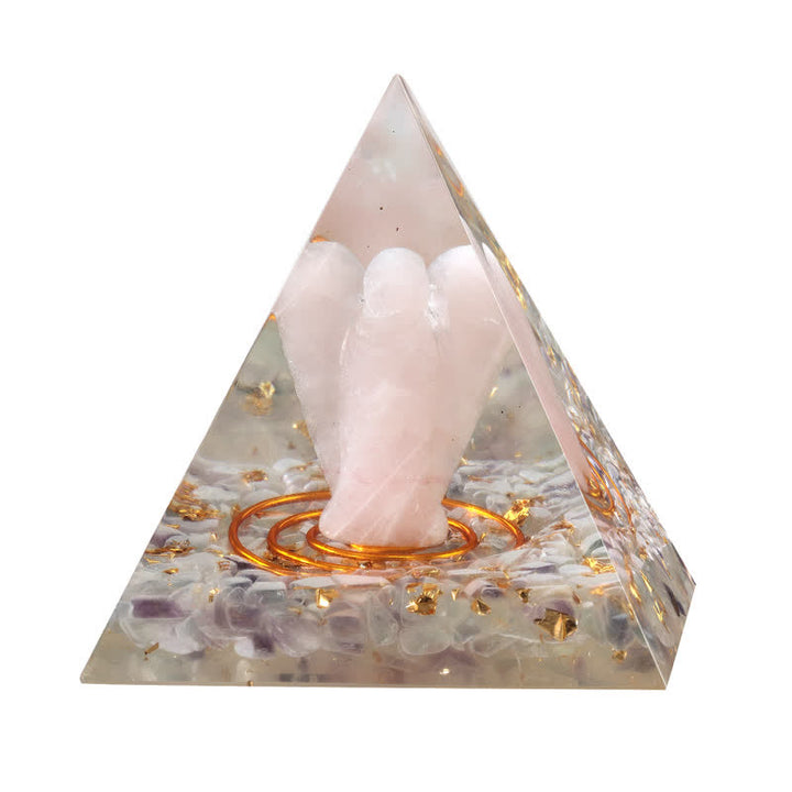 Pirámide de orgón tallada en cristal natural de 5 cm de Olivenorma