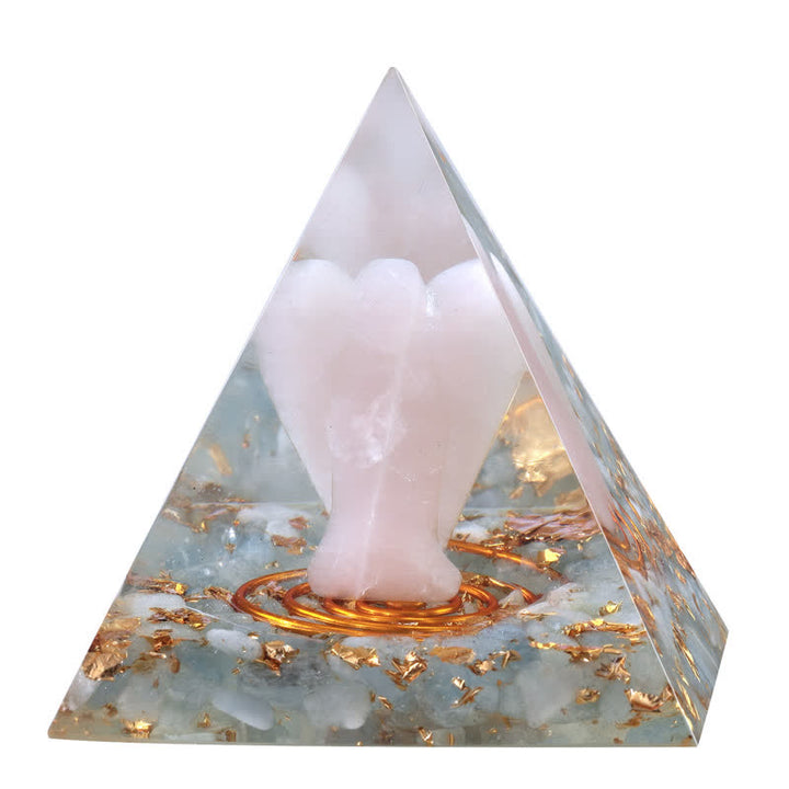 Pirámide de orgón tallada en cristal natural de 5 cm de Olivenorma