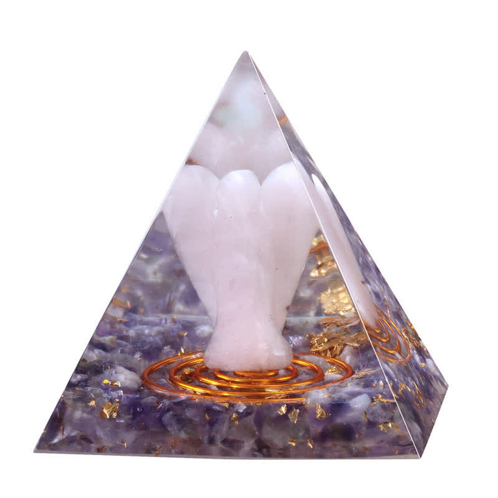 Pirámide de orgón tallada en cristal natural de 5 cm de Olivenorma